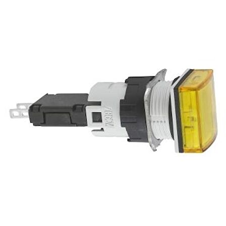 XB6CV5BB, Eksiksiz pilot ışığı, Harmony XB6, kare sarı, plastik, 16 mm, entegre LED, 12...24 V