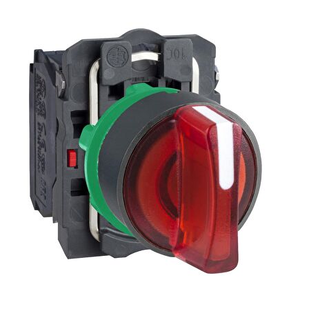 XB5AK134B5 Kırmızı eksiksiz ışıklı mandal buton Ø22 3 konumlu sabit 1NA 1NK 24V