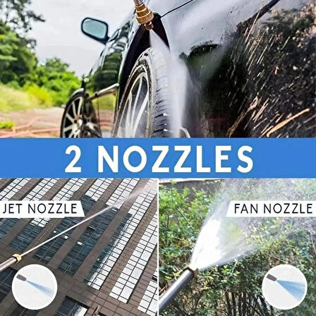 Monozone Metal Basınçlı Köpük Hazneli Su Tabancası 30cm Bahçe Sulama Araba Oto Yıkama Ayarlanabilir