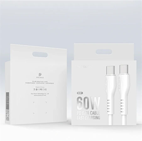 DUX DUCİS Type-C PD 60W QC4.0 Hızlı Şarj Kablosu 1 Metre