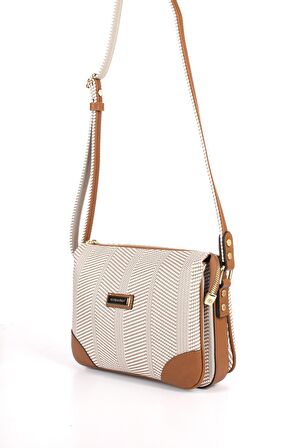 Silver Polo  Kadın Çapraz Çanta 784-33917 SILVER POLO ÇAPRAZ BAYAN ÇANTASI M132 BEJ-MAT TABA
