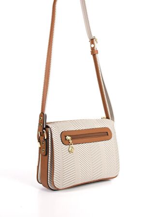 Silver Polo  Kadın Çapraz Çanta 784-33917 SILVER POLO ÇAPRAZ BAYAN ÇANTASI M132 BEJ-MAT TABA