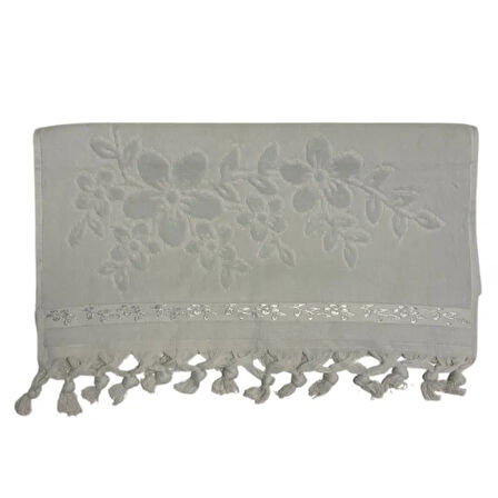 Uretti - Gül 4612 - El işlemesi Ceyizlik Havlu - Beyaz / Yeşil