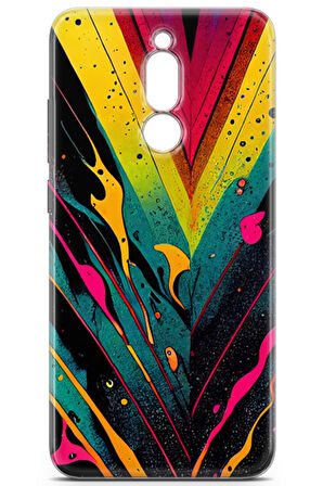 Xiaomi Redmi 8 uyumlu Renkler 17 Silikon Kapak Soyut Renk Sarı