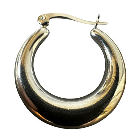 Uretti - İREM 3914 8388 Gümüş Renk Modern Halka Küpe