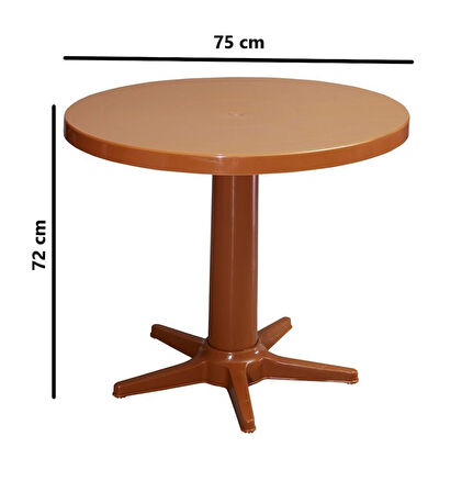Omnipazar MT-GF205 Prima Rose Plastik Yuvarlak Bahçe Balkon Masa Ø75 cm