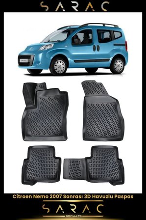 Citroen Nemo 2008 Model Araca Özel 3d Havuzlu Paspas