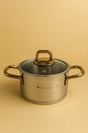Polochef 16 Cm Paslanmaz Çelik Derin Tencere 2 Lt | Çorba ve Yemek Tenceresi |
