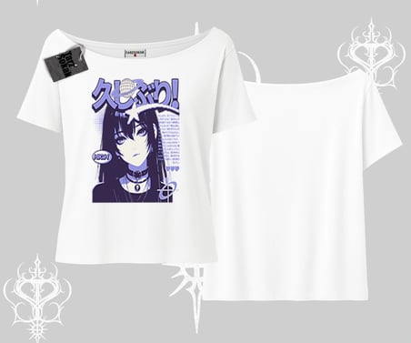 Kayık Yaka Tshirt Neo Tokyo Girl Y2K Street Anime Aesthetic