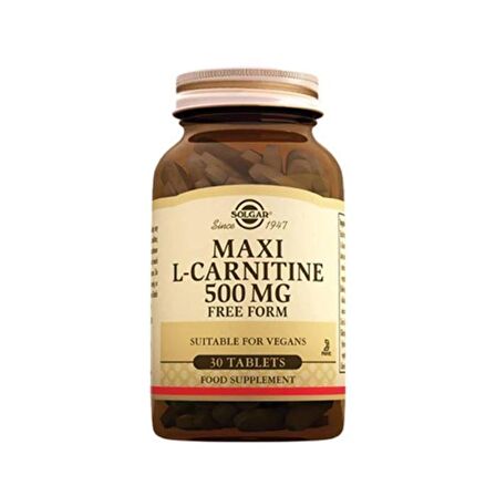 Solgar Maxi L Carnitine 500mg 30 Tablet