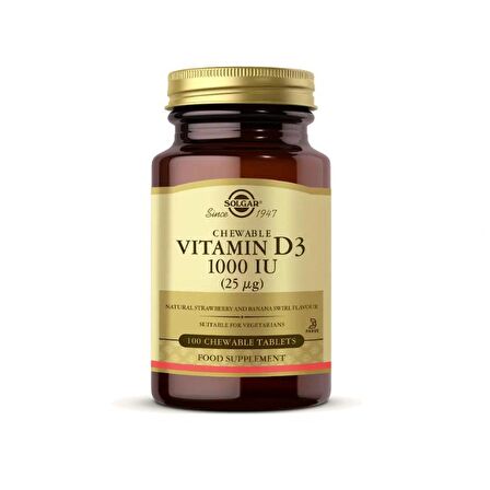 Solgar Vitamin D3 1000 IU 100 Kapsül