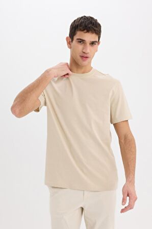 DeFacto New Regular Fit Bisiklet Yaka Basic Düz %100 Pamuk Kısa Kollu Tişört V7699AZ25SPBG735