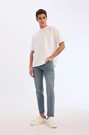 DeFacto Slim Tapered Fit Dar Kalıp Normal Bel Daralan Paça Jean Pantolon E7108AX25SPNM28