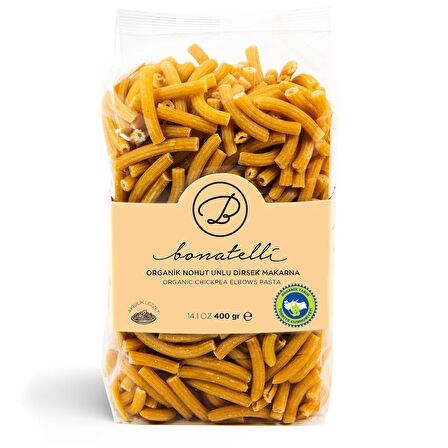 Bonatelli Organik Nohut Unlu Dirsek Makarna 400 g e