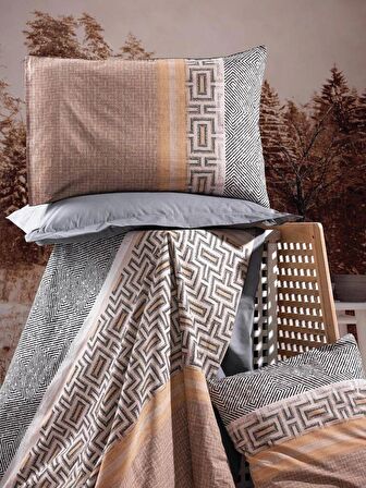 Cotton Box Toprak Vertu Antrasit Çift Kişilik Nevresim Takımı