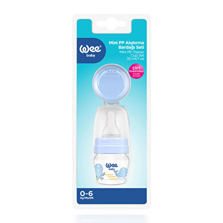Wee Baby Mini PP Alıştırma Bardağı Seti 30 Ml Mavi