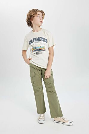 DeFacto Erkek Çocuk Kargo Cepli Düz Paça Gabardin Pantolon B5924A824SPKH373