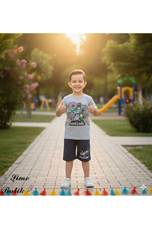 Erkek Çocuk Şortlu Takım, Minecraft