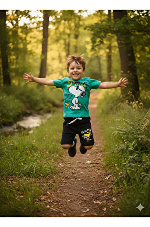 Erkek Çocuk Şortlu Takım, Snopy