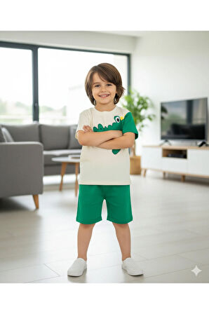 Erkek Çocuk Şortlu Takım, Timsahlı