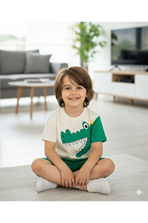 Erkek Çocuk Şortlu Takım, Timsahlı