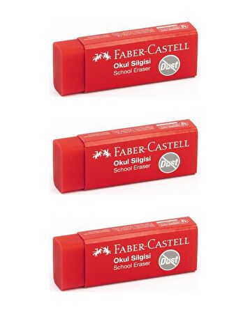 Faber Castell Büyük Kırmızı Okul Silgisi 3 lü