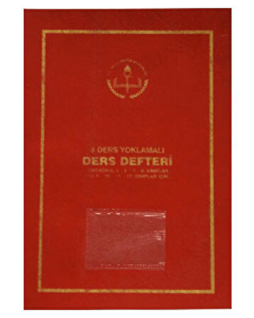 Ders Defteri 8 Ders Yoklamalı Kırmızı Plastik Kapak