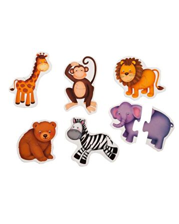 +1 Yaş Çiftlik Hayvanları ve Orman Hayvanları Baby Puzzle 2’li Set (Eolo)