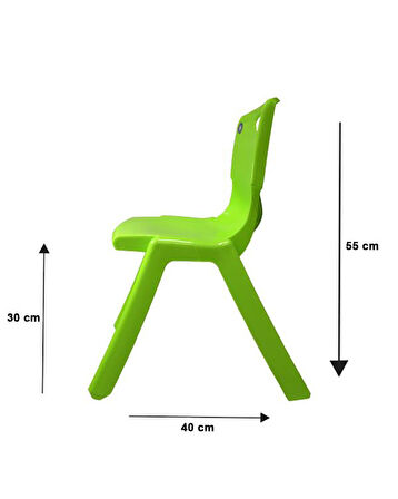1.Kalite Kırılmaz Çocuk Sandalyesi – Kreş ve Anaokulu Sandalyesi Yeşil 6 Adet