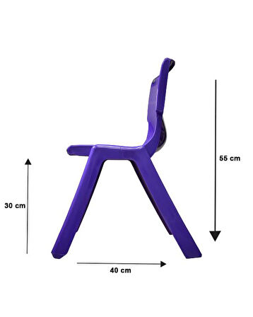 1.Kalite Kırılmaz Çocuk Sandalyesi – Kreş ve Anaokulu Sandalyesi Mor 5 Adet