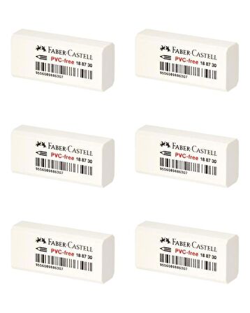 Faber Castell PVC Free Küçük Beyaz Silgi 6 lı 188730
