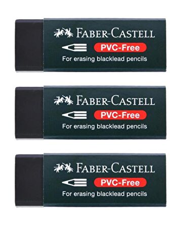 Faber Castel Büyük Silgi Siyah PVC Free 3 lü 188920