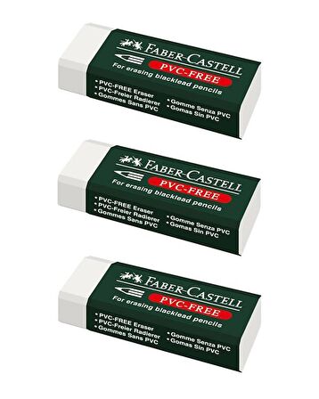 Faber Castel Küçük Silgi Beyaz PVC Free 3 lü 188538