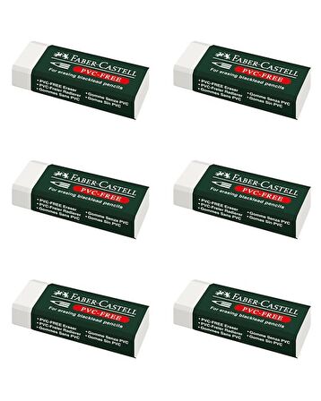 Faber Castel Küçük Silgi Beyaz PVC Free 6 lı 188538