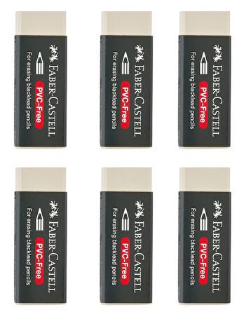 Faber Castel Büyük Silgi Beyaz PVC Free 6 lı 188539