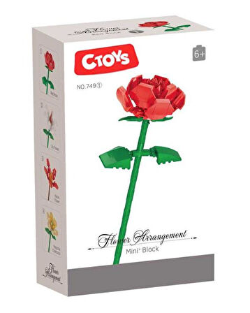 Ctoys Flower Arrangement Mini Blok Red Rose 