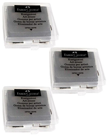Faber Castell Yoğrulabilir Çizim Silgisi Gri 3 Adet 127220