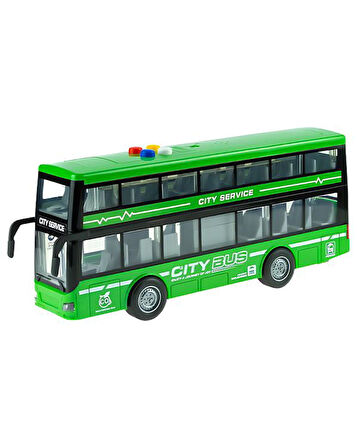 Ctoys City Series İki Katlı Sesli ve Işıklı Super Bus Yeşil RJ5504