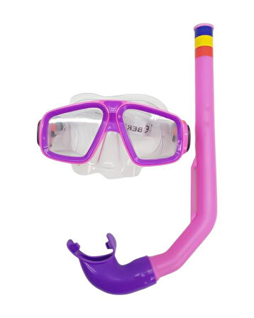 Bermuda Dalış Maskesi ve Şnorkel Seti Pembe SP4449