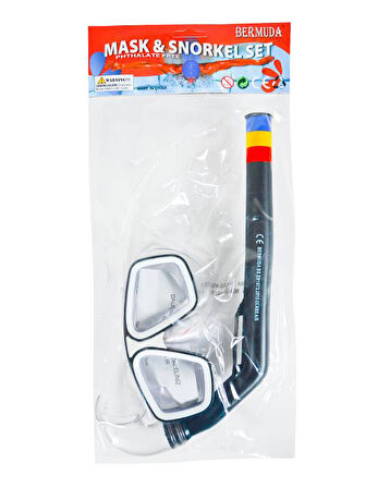 Bermuda Dalış Maskesi ve Şnorkel Seti Siyah SP4449
