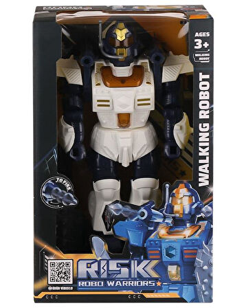 Ctoys Işıklı Sesli ve Roket Atan Savaşçı Beyaz Robot 6051