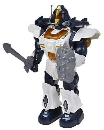 Ctoys Işıklı Sesli ve Roket Atan Savaşçı Beyaz Robot 6051