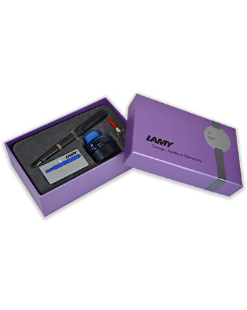 Lamy Safari Dolma Kalem Seti M Uç Mor Kutu Mat Siyah 17DSM