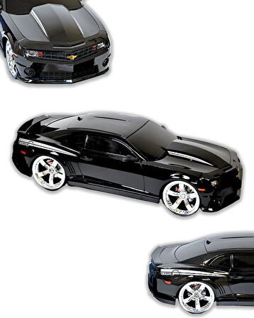 Ctoys 1:14 Ölçekli Chevrolet Copo Camaro Işıklı Uzaktan Kumandalı Araba Siyah 1402B