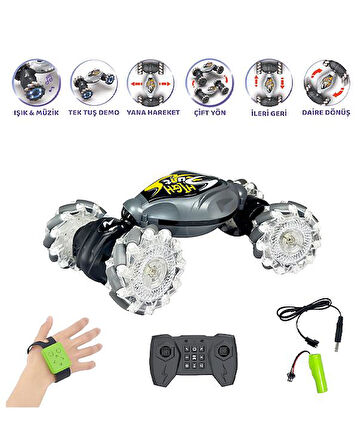 Vardem Uzaktan Kumandalı Full Fonksiyon Bilekten Kontrol Akrobatik Twist Araba Gri HG428