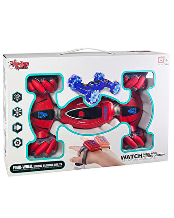 Vardem Bilekten Kontrollü 2.4GHz Işıklı ve Müzikli 4 Teker Tırmanış Aracı Kırmızı RQ2093