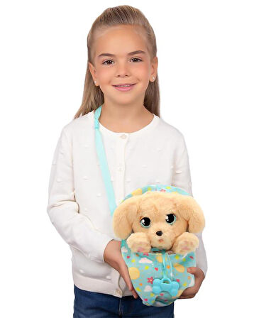 Baby Paws Sesli Yavru Köpek Pelüş Labrador Yeşil Çanta