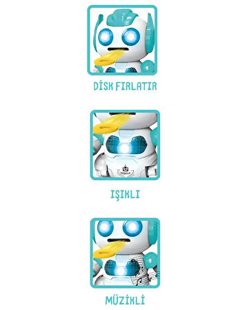 Pasifik Toys Uzaktan Kumandalı Disk Atan Robot Mavi 60630
