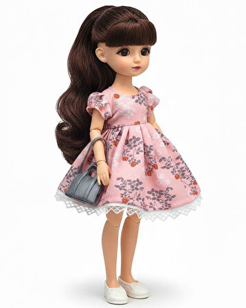 Kızılkaya Anbibi Premium Oyuncak Bebek Aksesuarlı Pembe Elbiseli WX1962