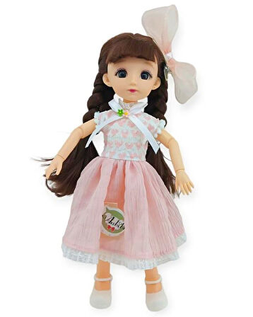 Kızılkaya Anbibi Premium Oyuncak Bebek Aksesuarlı Pembe Etekli WX1971